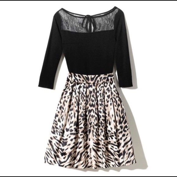 White House Black Market Sateen Leopard Skirt - Picture 7 of 7